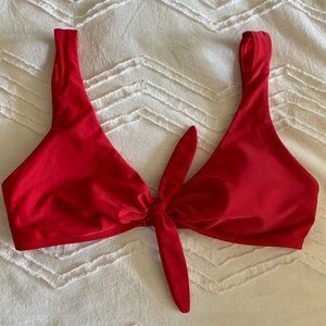 HOLLISTER TIE-FRONT SCOOP BIKINI TOP